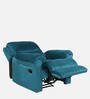 Azure Velvet 1 Seater Manual Recliner in Teal Blue Colour