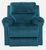 Azure Velvet 1 Seater Manual Recliner in Teal Blue Colour