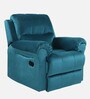Azure Velvet 1 Seater Manual Recliner in Teal Blue Colour