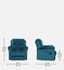 Azure Velvet 1 Seater Manual Recliner in Teal Blue Colour