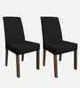 Azurea Velvet Fabric Dining Chair In Black Colour