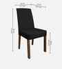 Azurea Velvet Fabric Dining Chair In Black Colour