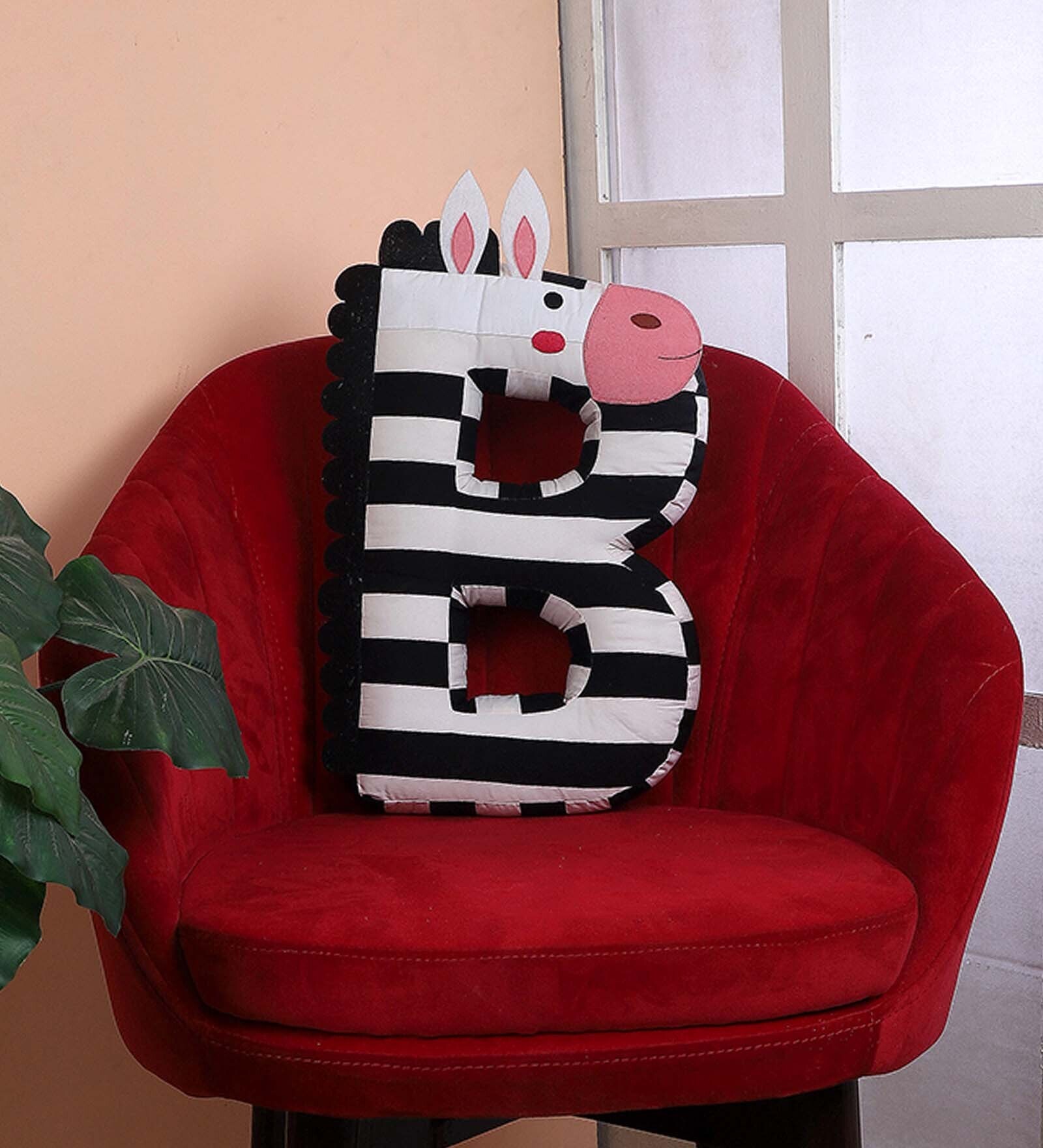 Buy B Alphabet Zebra Shape Cushion With Filler By My Gift Booth At 23% ...