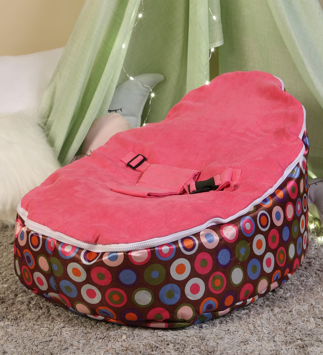 Buy Baby Bean Bag in Pink Colour by Little Olive Online Bean Bags