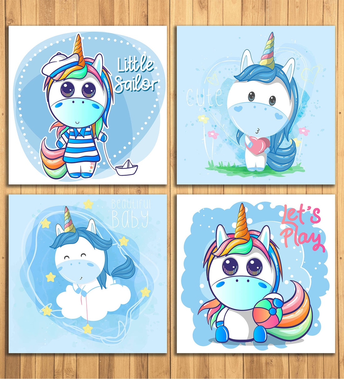 Buy Baby Unicorn Wall Panels In Blue Colour By Wens Online Kids Wall Art Kids Decor Kids Furniture Pepperfry Product