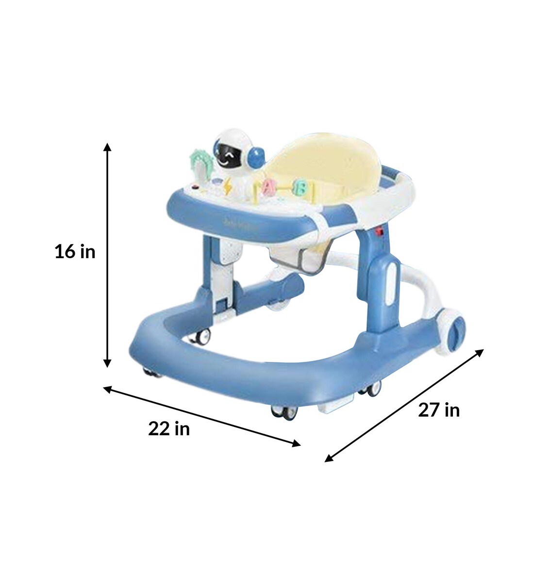 Buy Baby Walker with SEAT Cushion in Blue Colour by StarAndDaisy Online