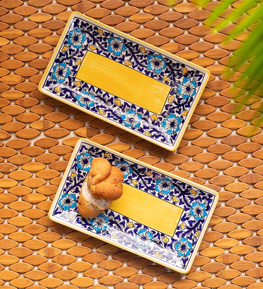 Buy Badamwari Bagheecha (Set of 2) Ceramic Appetizer Platter by