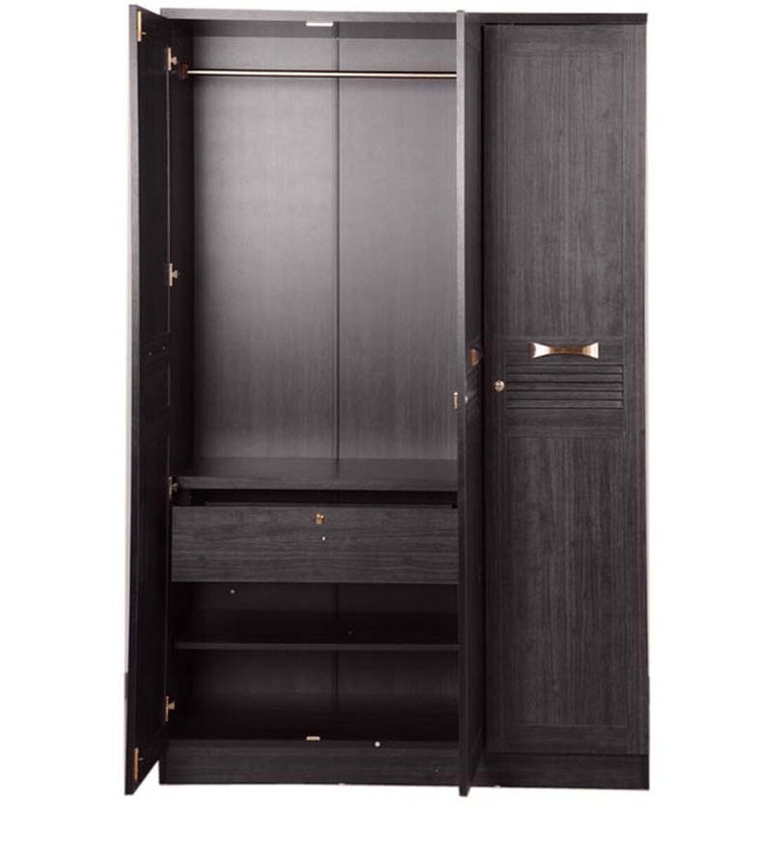 Buy Bolton Super Storage 3 Door Wardrobe in Wenge Finish by HomeTown Online 3 Door Wardrobes