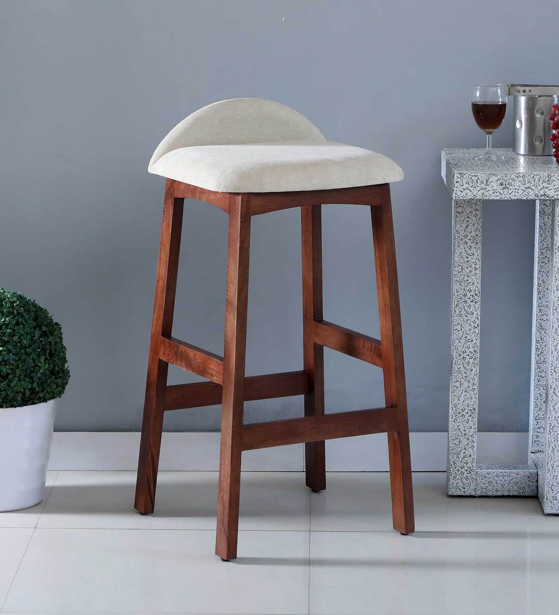 Buy Balzers Solid Wood Bar Stool In Tabbaq finish at 6 OFF by