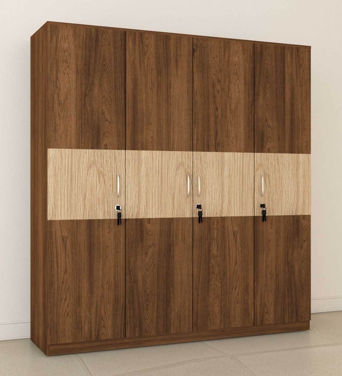 Buy Bama 4 Door Wardrobe in Dark Walnut Finish at 4 OFF by Mintwud