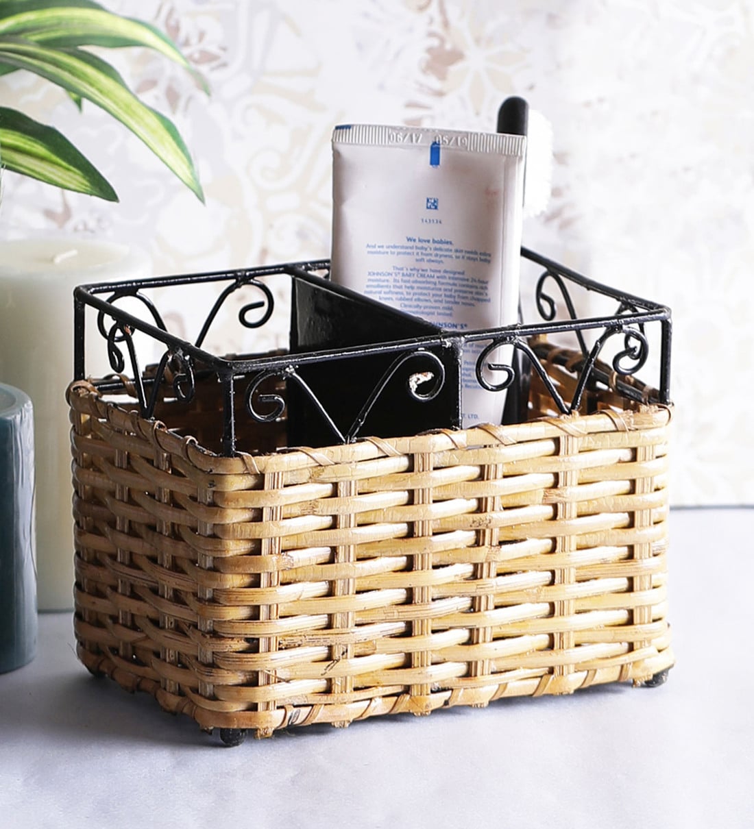 Buy Bamboo Bath Basket In Beige By VarEesha Online Bath Baskets