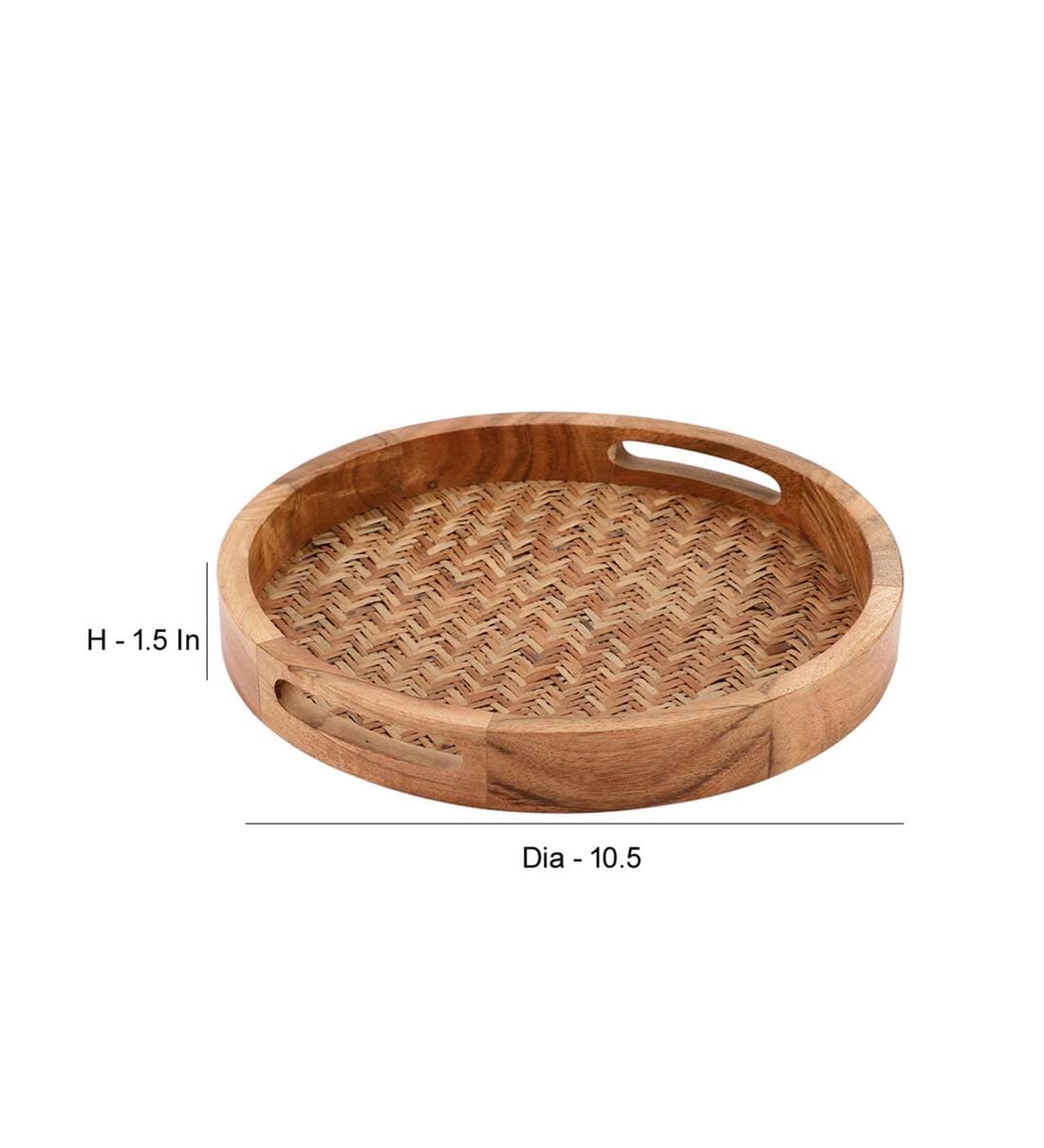 Buy Bambusa Round Brown Wood Serving Tray at 33% OFF by Vareesha