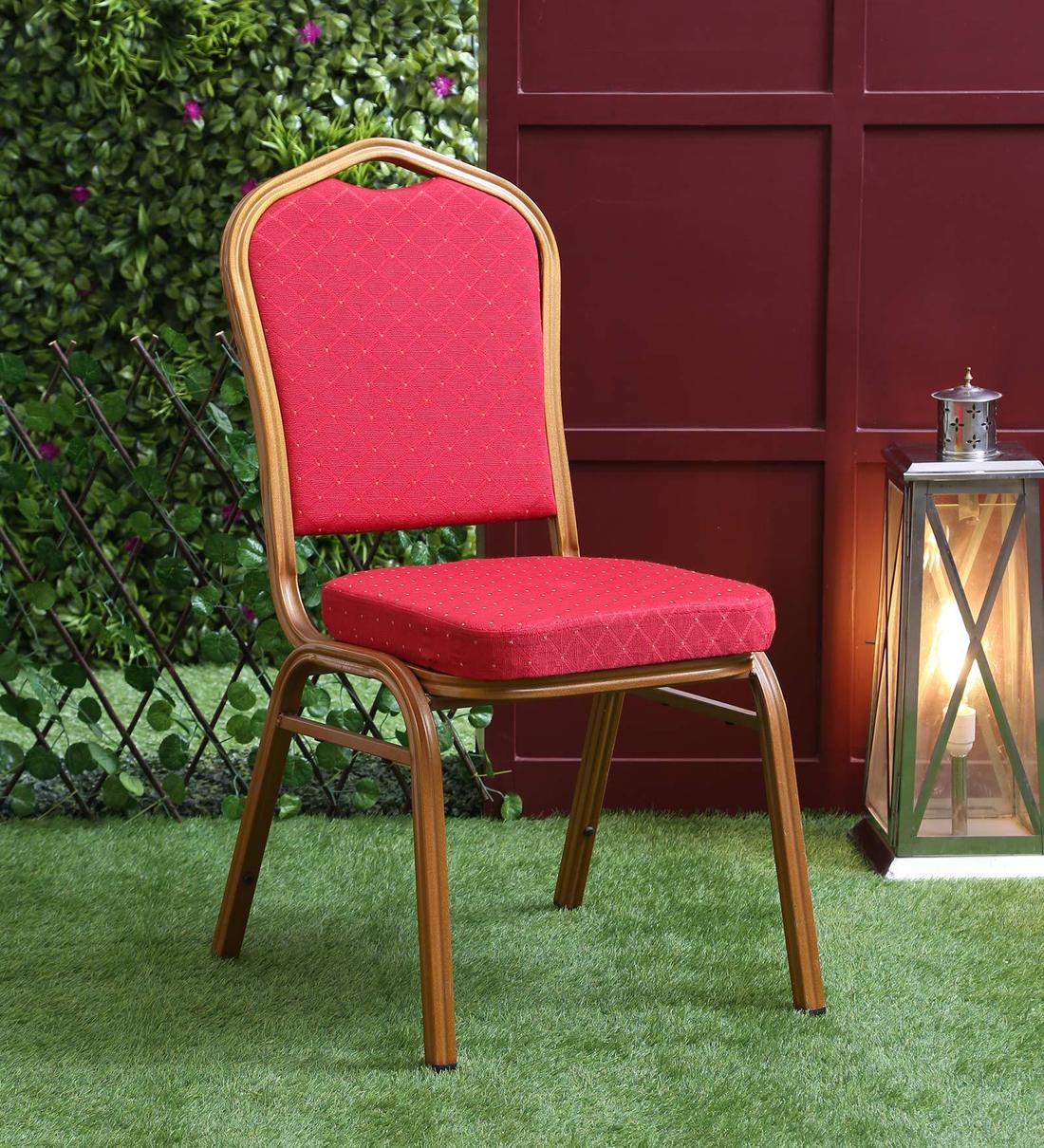 Buy Brio Banquet Chair in Red Colour by Aura Online Uphlostered Side