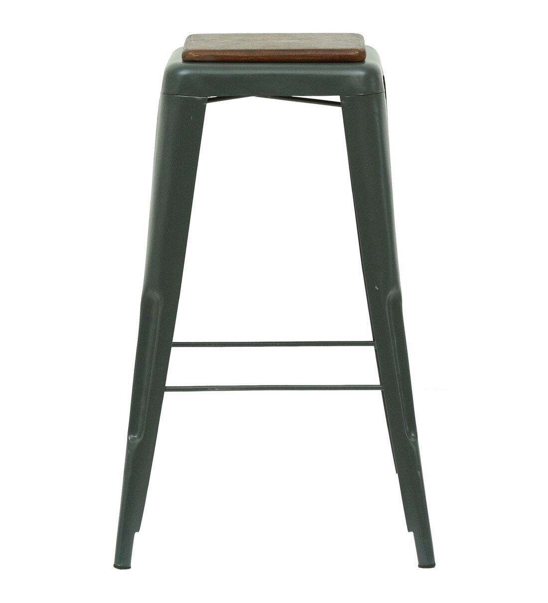 Buy Zoey Metal Bar Stool In Silver Colour By Bohemiana Online