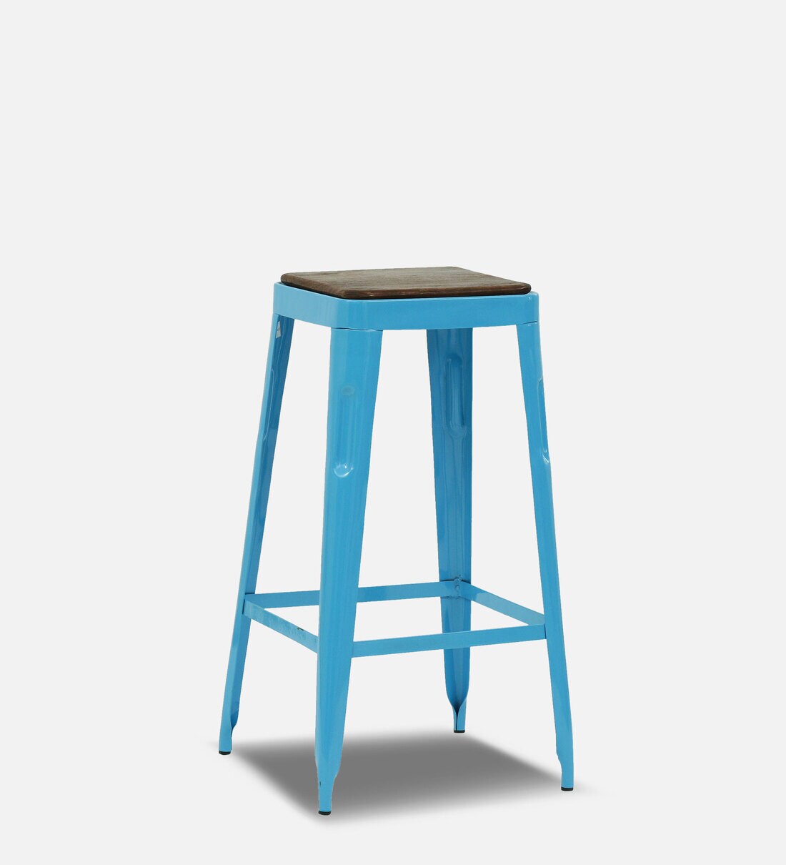 Buy Lucy Metal Bar Stool In Blue Colour By Bohemiana Online Industrial Bar Stools Bar