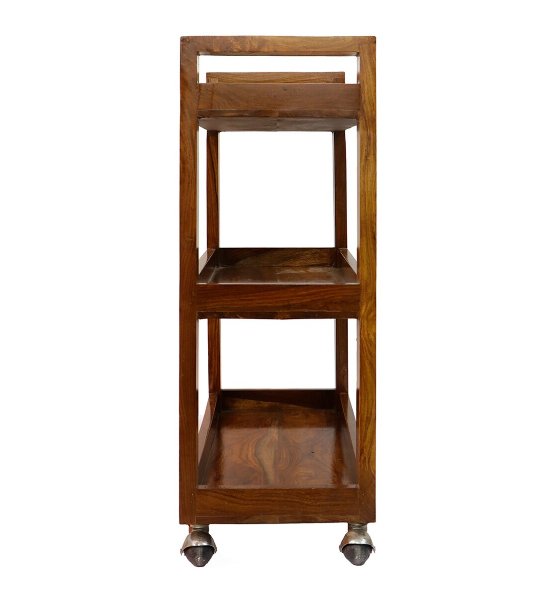 Buy Barco Solid Wood Bar Trolley in Walnut Finish By Timberly Online