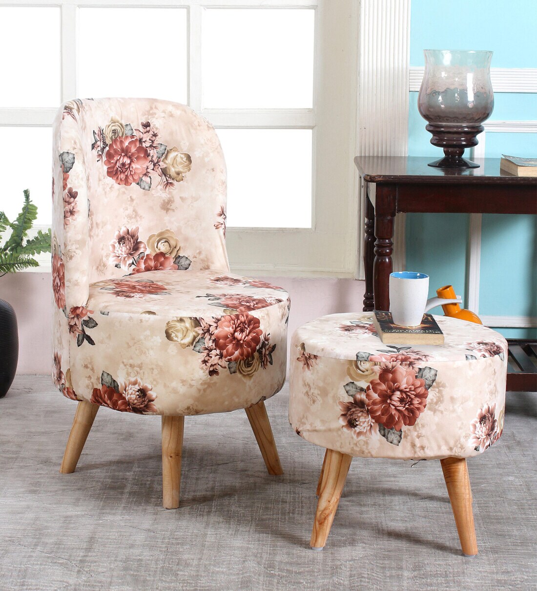 Floral discount barrel chair