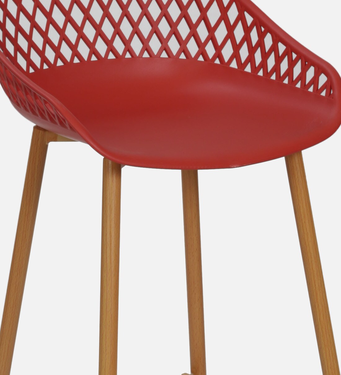 Buy Basket Bar Stool In Red Colour By Decorative Online Contemporary