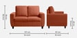 Bae Fabric 2 Seater Sofa in Ember Orange Colour