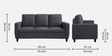 Bae Fabric 3 Seater Sofa in Stone Grey Colour