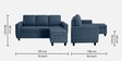 Bae Fabric Interchangeable LHS Sectional Sofa in Ocean Blue Colour