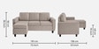 Bae Fabric Interchangeable RHS Sectional Sofa in Pebble Brown Colour