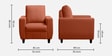 Bae Sofa (2+1+1) In Ember Orange Colour