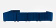 Bagato Velvet Corner Sofa In Blue Colour