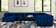 Bagato Velvet Corner Sofa In Blue Colour