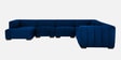 Bagato Velvet Corner Sofa In Blue Colour
