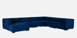 Bagato Velvet Corner Sofa In Blue Colour