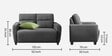 Bakadi Fabric 2 Seater Sofa in Charcoal Grey Colour
