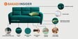 Bakadi Fabric 3 Seater Sofa in Royal Blue Colour