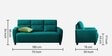 Bakadi Fabric 3 Seater Sofa in Sea Green Colour