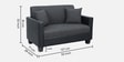 Baley Fabric 2 Seater Sofa In Lama Black Colour