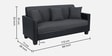 Baley Fabric 3 Seater Sofa In Lama Black Colour