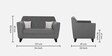 Bali Fabric 2 Seater Sofa in Grey Colour