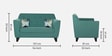 Bali Fabric 2 Seater Sofa In Imperal Green Colour