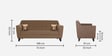 Bali Fabric 3 Seater Sofa In Brown Colour