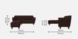Bali Fabric RHS Sectional Sofa (2+Lounger) In Mahogany Colour