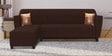 Bali Fabric RHS Sectional Sofa (3+Lounger) In Mahogany Colour