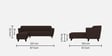 Bali Fabric RHS Sectional Sofa (3+Lounger) In Mahogany Colour