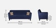 Bali Velvet 3 Seater Sofa in Blue Colour