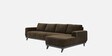 Barcelona Fabric LHS Sectional Sofa In Dark Earth Colour