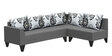 Barceto 5 Seater LHS L Shape Sofa Set in Dark Grey Colour