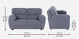 Bari Boucle Fabric 2 Seater Sofa in Grey Color