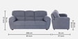 Bari Boucle Fabric 3 Seater Sofa in Grey Color