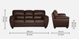 Bari Leatherette 3 Seater Sofa In Dark Brown Colour