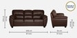Bari Leatherette 3 Seater Sofa In Dark Brown Colour