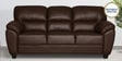 Bari Leatherette 3 Seater Sofa In Dark Brown Colour